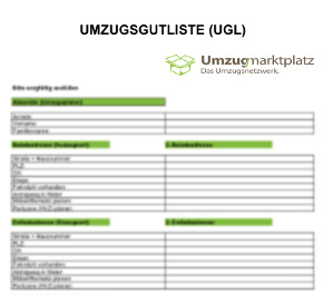 Eine Umzugsgutliste, Umzugsliste hilft den Umzug zu planen.